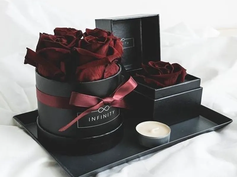 Black Medium Floral Gift Box