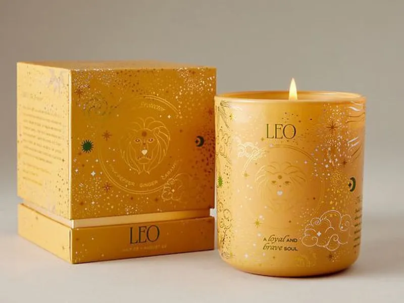 Gold Yellow Rigid Candle Gift Box