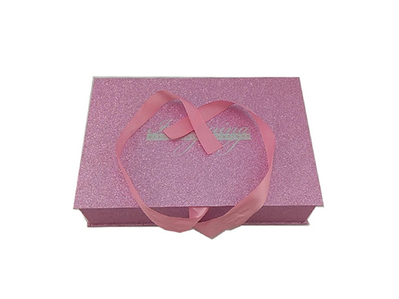 Pink Wig Hair Extension Glitter Gift Box with Ribbon-1