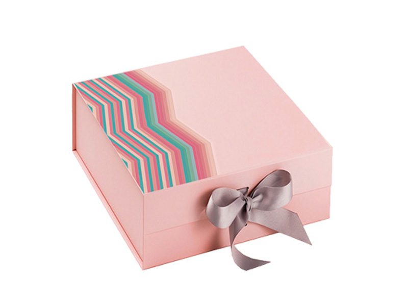 Square Pink Folding Gift Boxes